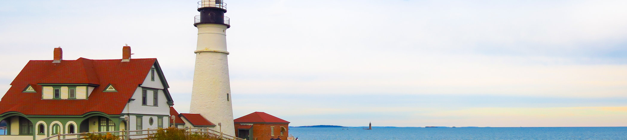 Lighthouse on the rocks, Portland, Maine